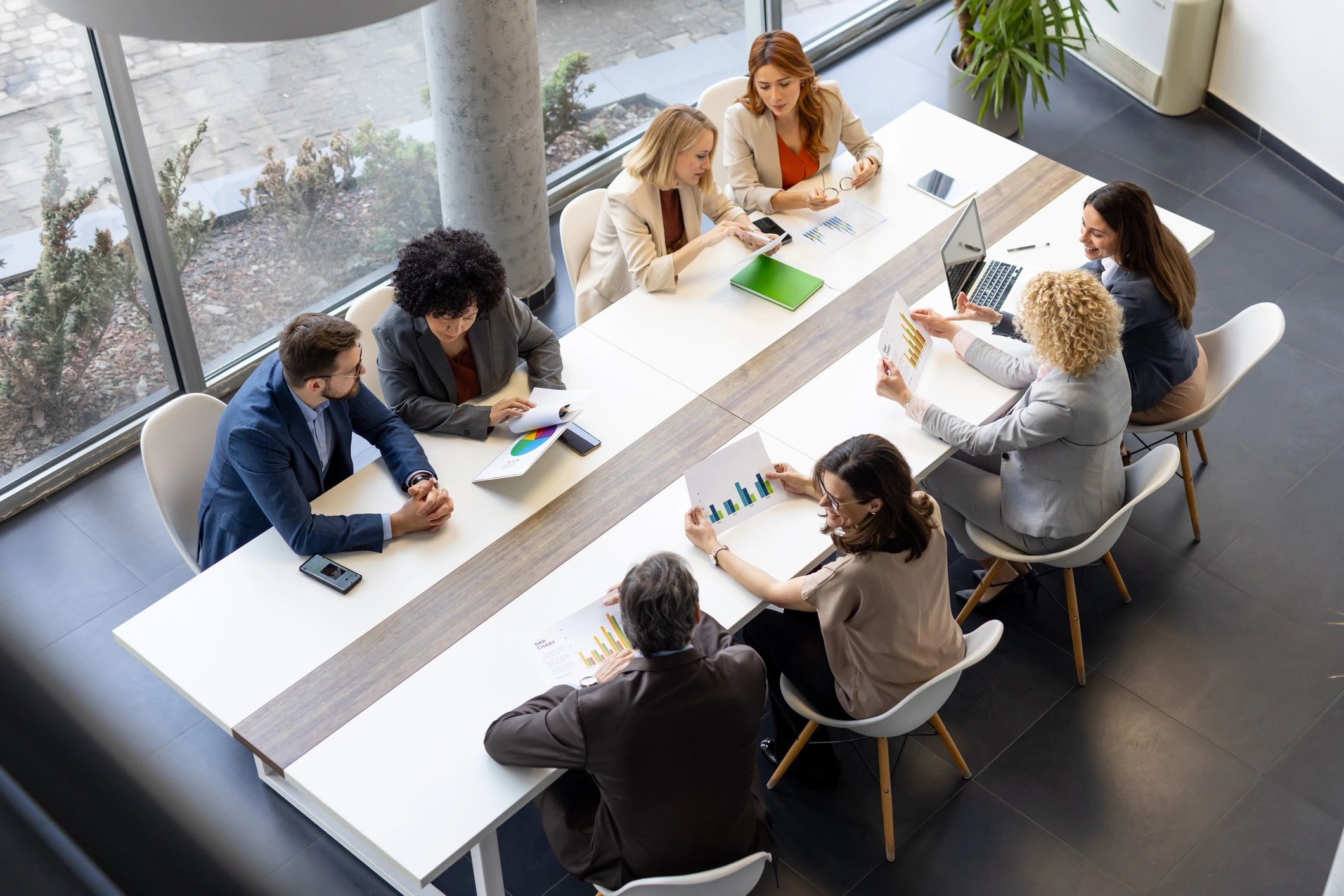 Business professionals meeting in a modern office